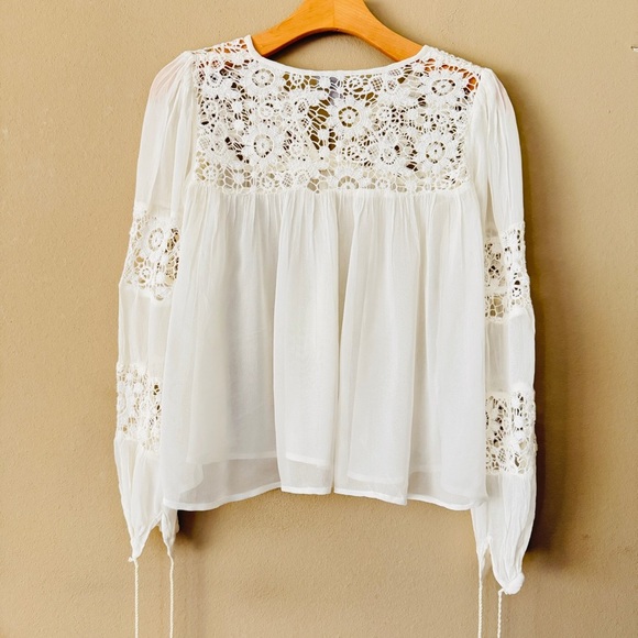 ASOS Design Ivory Boho Lace Tassel Top Size 0 - Picture 6 of 11